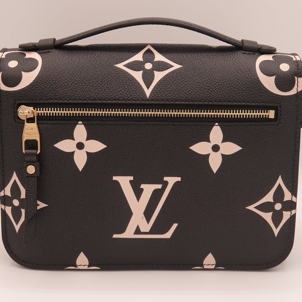 Louis Vuitton Empreinte Giant Monogram Bicolor Pochette Metis Black Beige - Picture 4 of 15